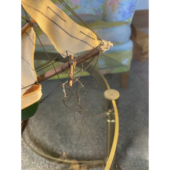 VELERO ESPANOL Ano 1768 Vtg Sailboat Model Ship Wooden Boat - Picture 4 of 16